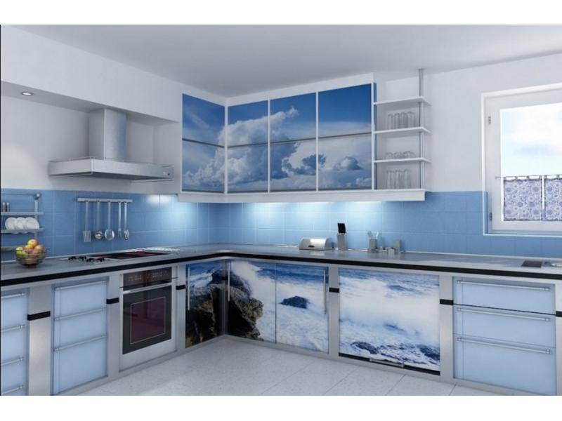 красивая угловая кухня с фотопечатью в Таганроге