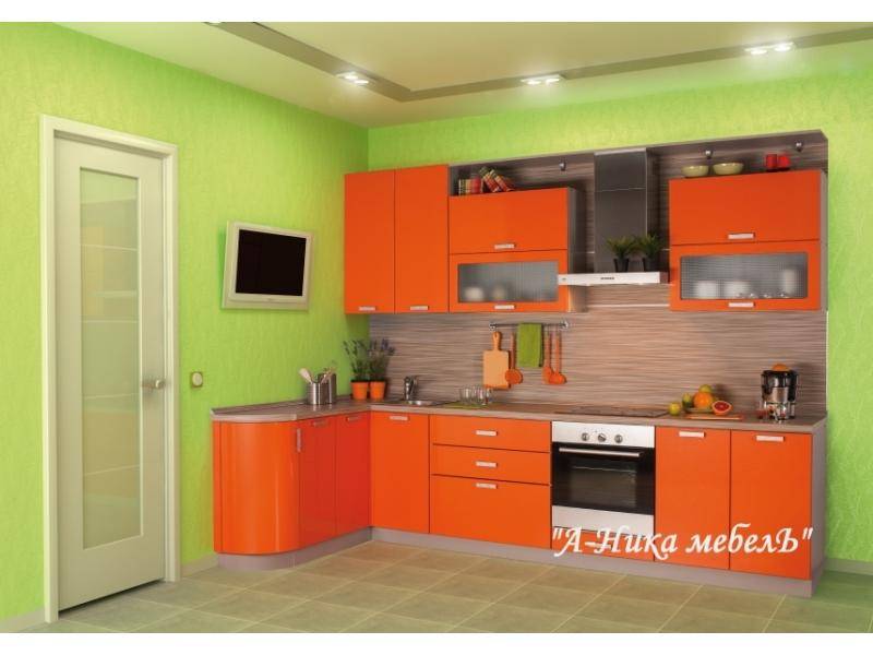 оранжевая глянцевая кухня ольга в Таганроге