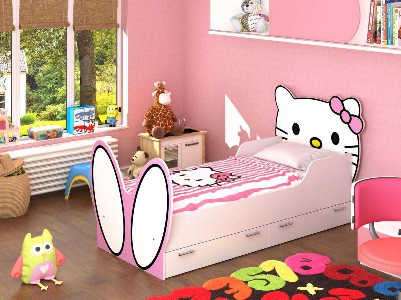 кровать hello kitty! с бязевым матрацем в Таганроге