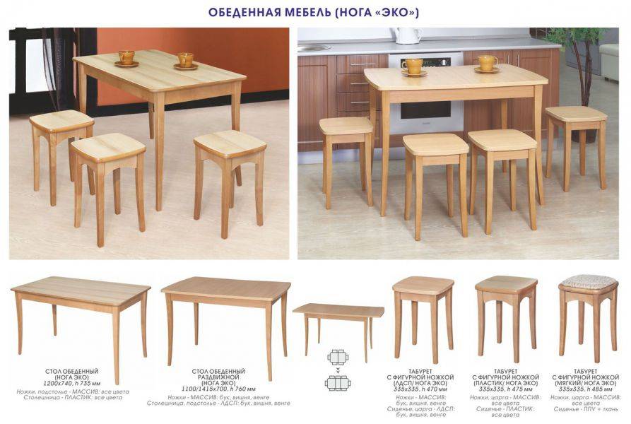 обеденный стол и табурет (нога эко) в Таганроге