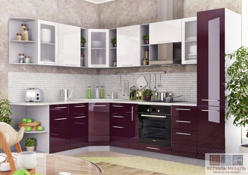 угловая глянцевая кухня в Таганроге