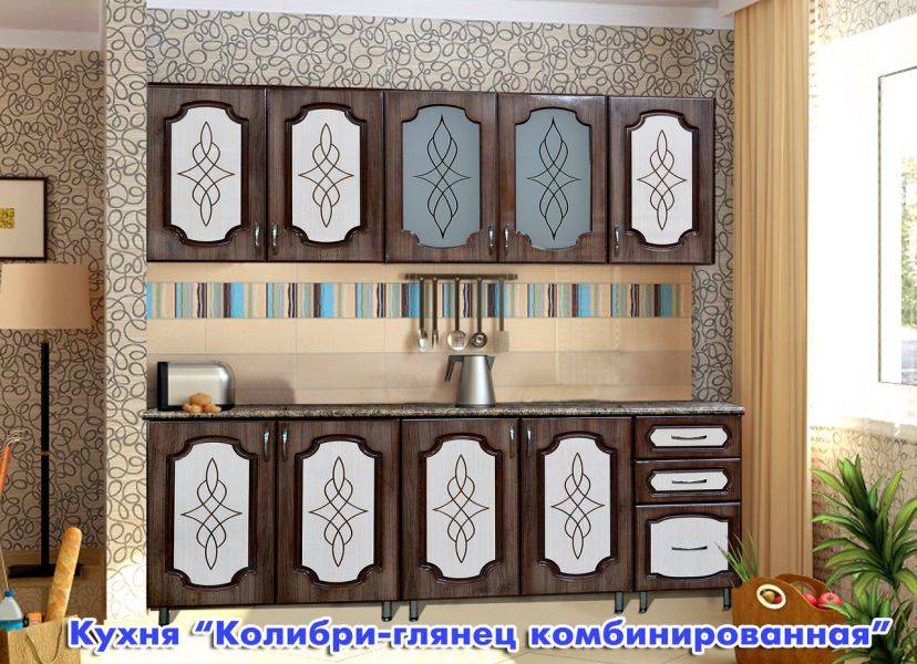 кухня прямая колибри глянец комбинированная в Таганроге