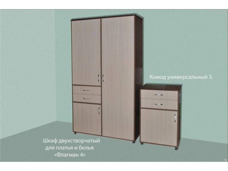 шкаф двухстворчатый для платья и белья флагман 4 в Таганроге
