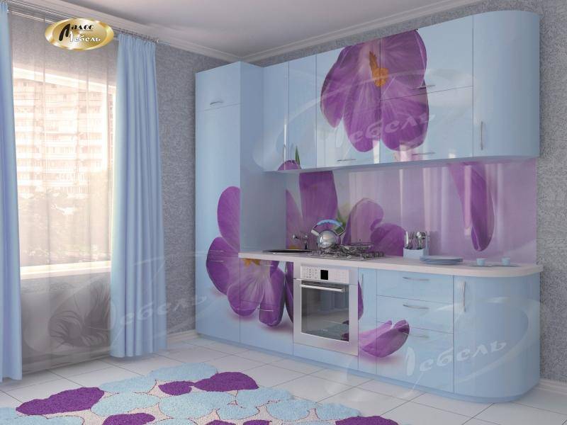 кухня прямая «крокус blue» в Таганроге