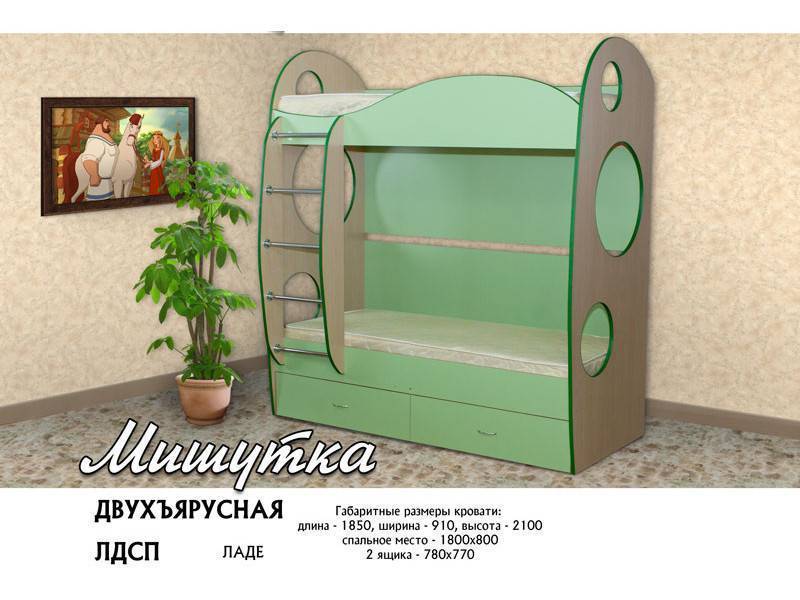 кровать двухъярусная мишутка в Таганроге