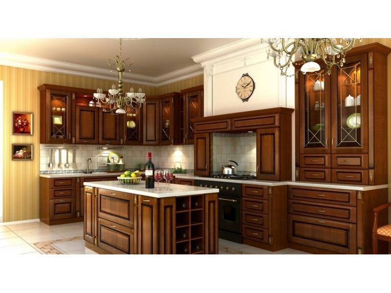 угловая кухня с островком классика в Таганроге