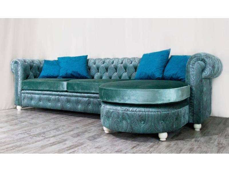 диван chesterfield с оттоманкой в Таганроге