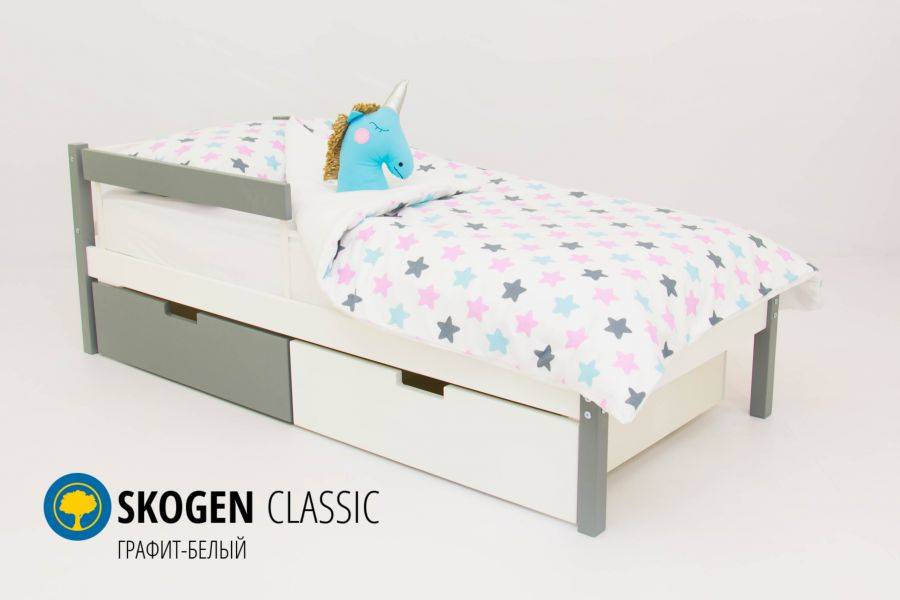 детская кровать skogen classic графит-белый в Таганроге