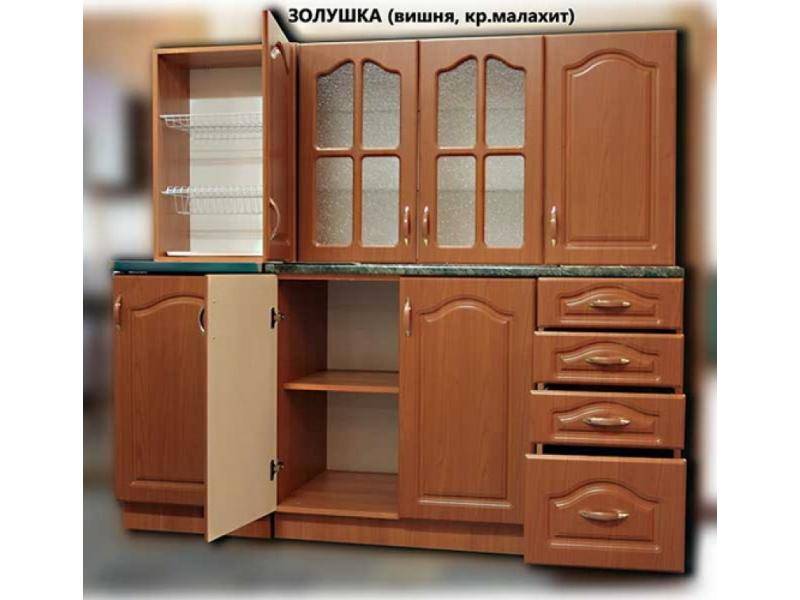 кухня прямая золушка мдф (вишня) в Таганроге