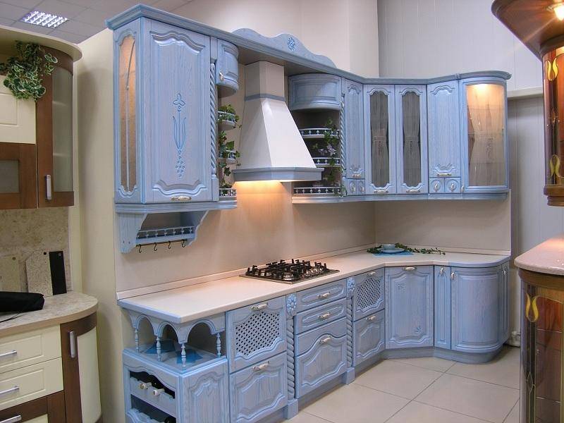 кухонный гарнитур ясень цвет голубая лагуна в Таганроге