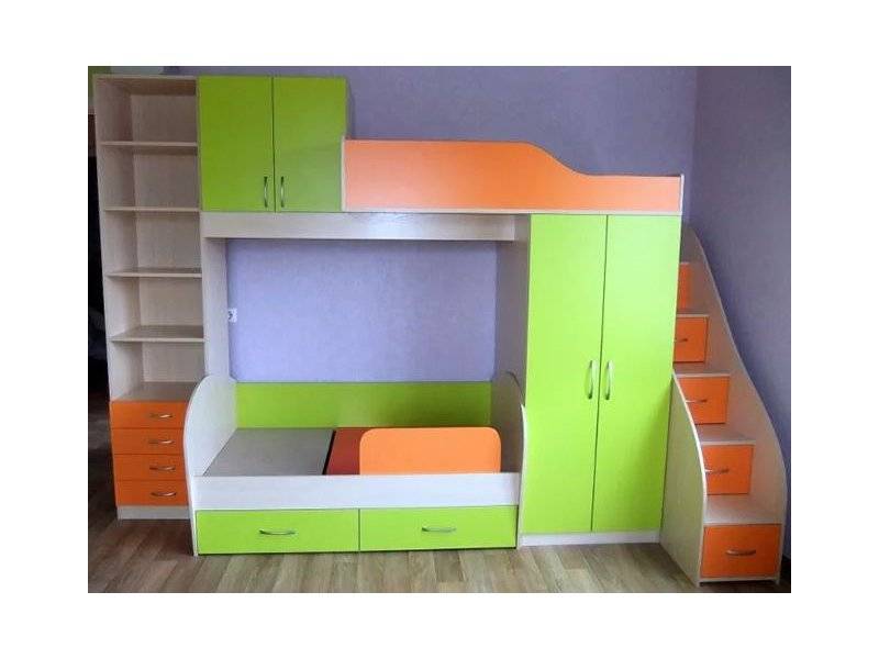 детская двухъярусная кровать со шкафами в Таганроге