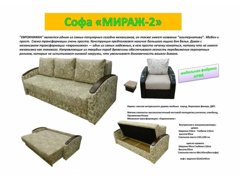 прямая софа мираж-2 в Таганроге