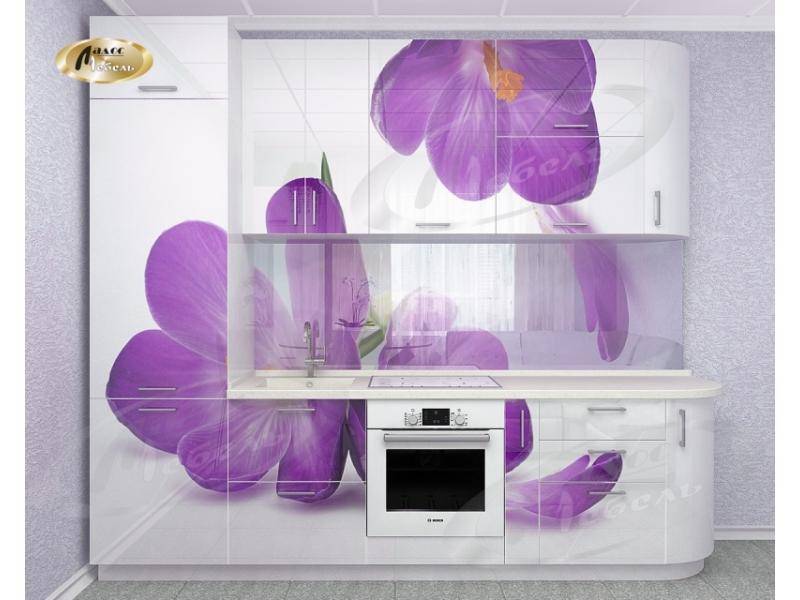 кухня прямая «крокус white gloss» в Таганроге