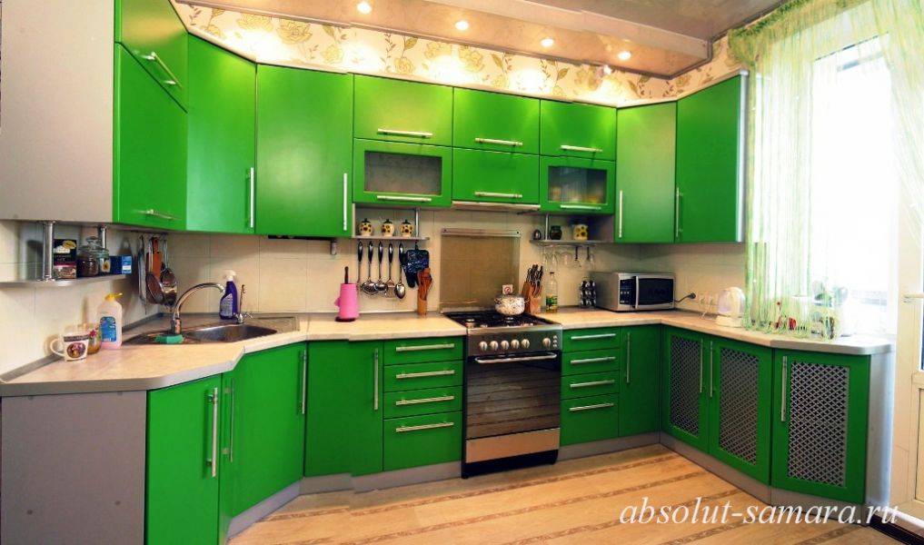 угловая кухня зеленая в Таганроге