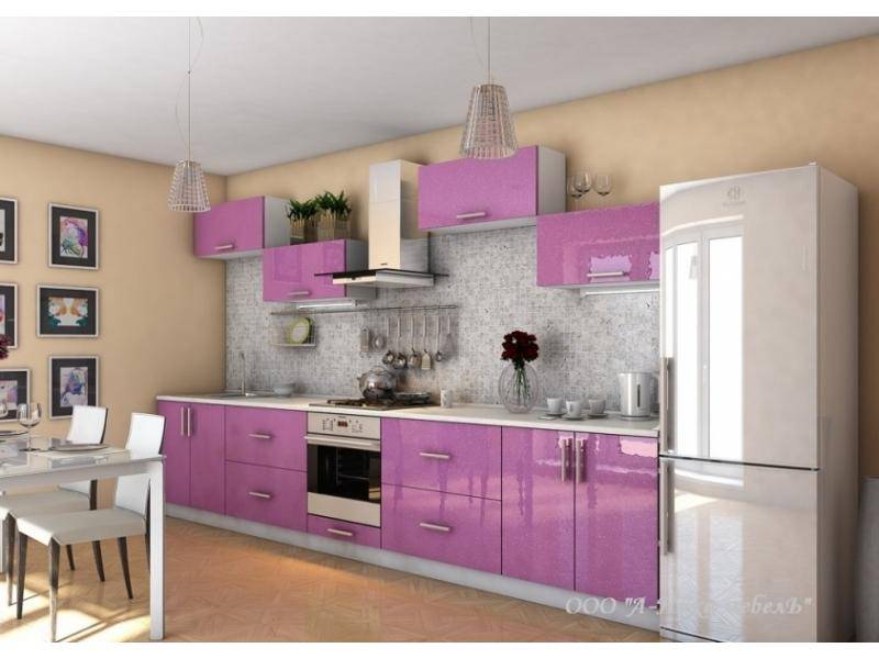современная глянцевая кухня сирень 3.0 в Таганроге