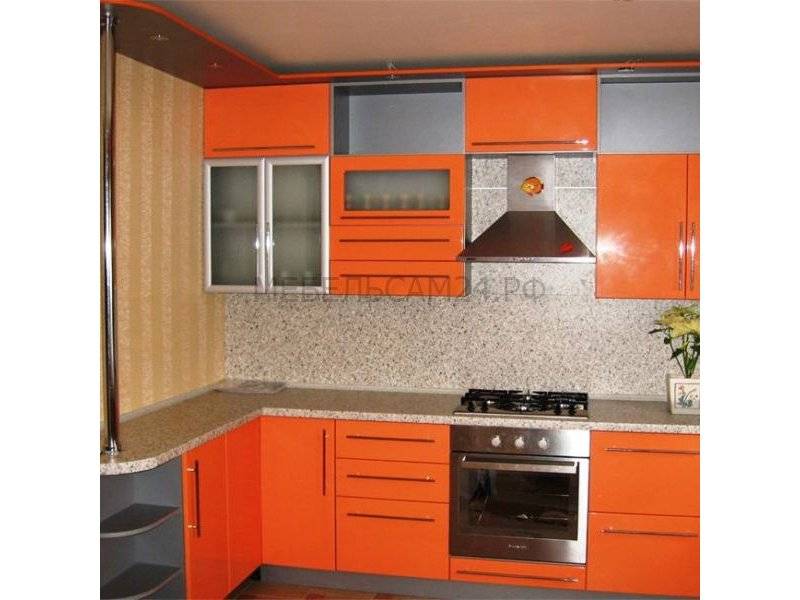 угловая оранжевая кухня гала в Таганроге