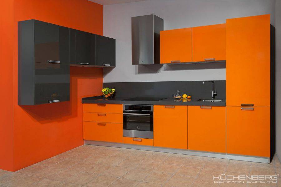 яркая оранжевая кухня grazia в Таганроге
