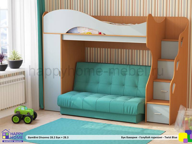двухъярусная кровать с диваном bambini divanno 28 в Таганроге