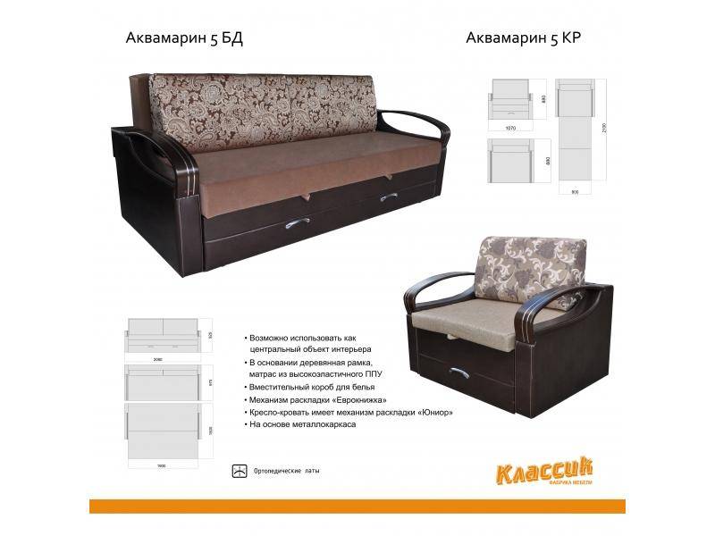 диван прямой на металлокаркасе аквамарин 5бд в Таганроге