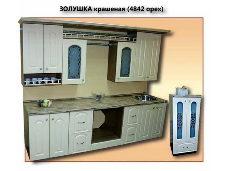 кухня золушка крашеная глянцевая (4842 орех) в Таганроге
