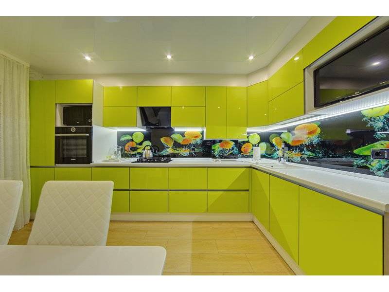 глянцевая кухня в современном стиле lemon drop в Таганроге