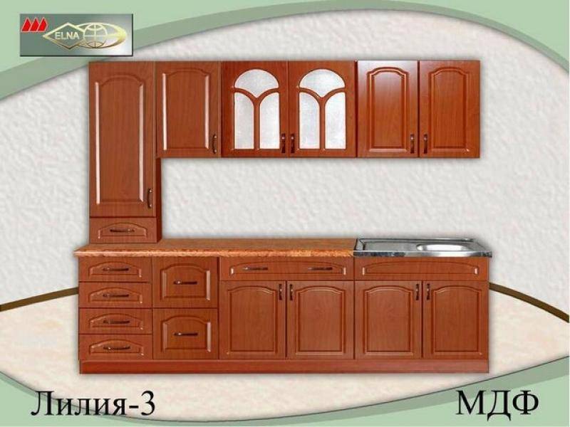 кухня прямая лилия 3 (мдф) в Таганроге