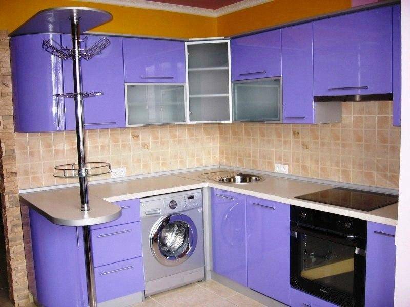 угловая фиолетовая кухня в Таганроге