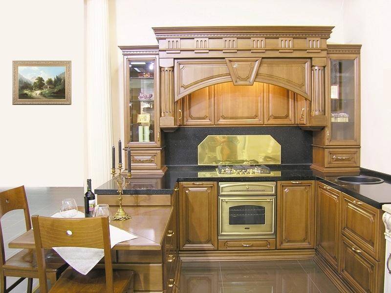 кухонный гарнитур бук цвет старый орех-патина черная 2 в Таганроге
