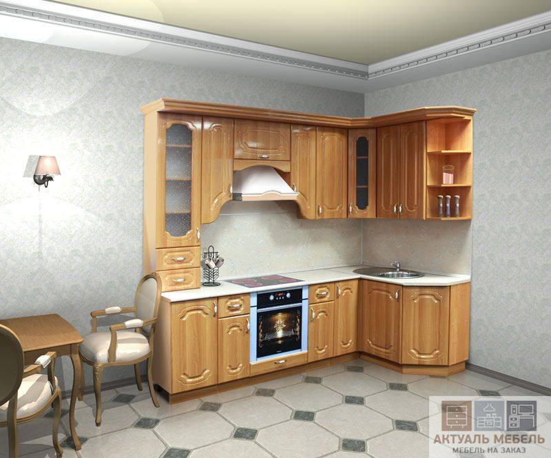 угловая деревянная кухня в Таганроге