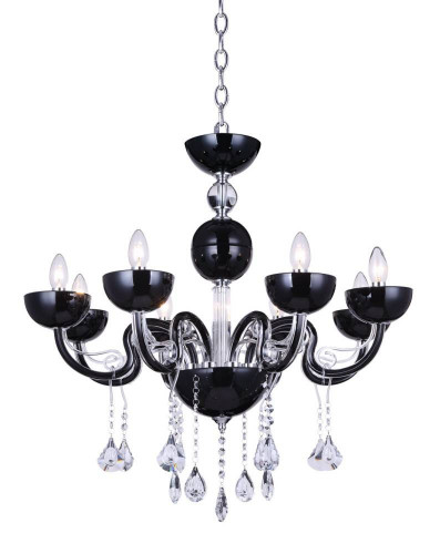 подвесная люстра crystal lux luccila sp8 черная в Таганроге