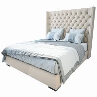 кровать двуспальная 160х200 бежевая из велюра jackie king в Таганроге