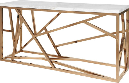 консоль geometric 180x50x90 золото, белая столешница в Таганроге