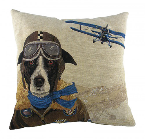 подушка с собакой-пилотом doggie fighters blue в Таганроге