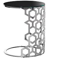 стол приставной silver circle 50x50х60 черный, серебро в Таганроге
