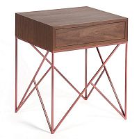 прикроватная тумба с ящиком prince box copper американский орех медная, американский орех в Таганроге