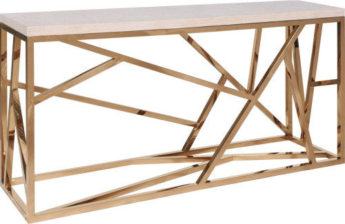 консоль geometric 180x50x90 золото, светлая столешница в Таганроге