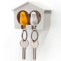 держатель+брелок для ключей двойной sparrow белый-желтый в Таганроге
