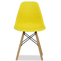 стул деревянный pc-015 желтый ножки дерево (eames style) в Таганроге