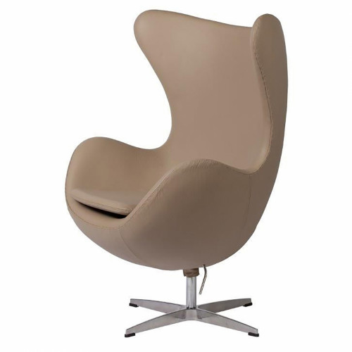 кресло egg chair кожа темно-бежевое в Таганроге