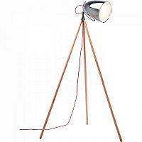 торшер chromatic tripod хром на деревянном основании в Таганроге