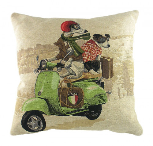 подушка с картинкой scooter dogs green в Таганроге