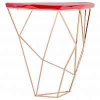 консоль geometric 100x38x90 золото, красная столешница в Таганроге