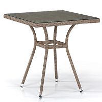 стол из иск. ротанга t282bnt-w56-70x70 light brown в Таганроге