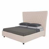 кровать двуспальная 180х200 светло-бежевая из велюра quicksand в Таганроге