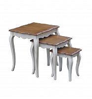 консольные столики комплект mobilier de maison белые с коричневой столешницей в Таганроге