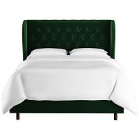 кровать двуспальная 180х200 зеленая с каретной стяжкой reed wingback emerald velvet в Таганроге