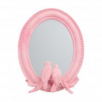 зеркало овальное настенное с птицами розовое pink в Таганроге