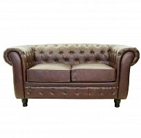 диван chesterfield трехместный прямой коричневый в Таганроге