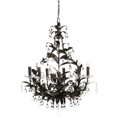 люстра 19th c. rococo iron & smoke crystal round чёрная в Таганроге