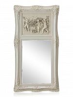 зеркало настенное прямоугольное в высокой белой раме францини distressed chalk white в Таганроге